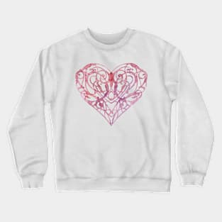 Elegant Original Hand Painted Heart Motif Crewneck Sweatshirt